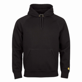 Carhartt WIP Chase Hooded Sweat Black / Gold mens long sleeves cheap