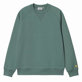 Carhartt WIP Chase Sweat Silver Pine / Gold mens long sleeves cheap