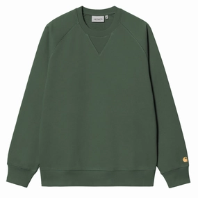 Carhartt WIP Chase Sweat Sycamore Tree / Gold mens long sleeves cheap