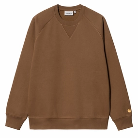 Carhartt WIP Chase Sweat Tamarind / Gold mens long sleeves cheap