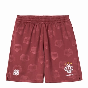 Carhartt WIP Harttes Football Short Heart Train Jacquard / Mulberry mens shorts outlet store