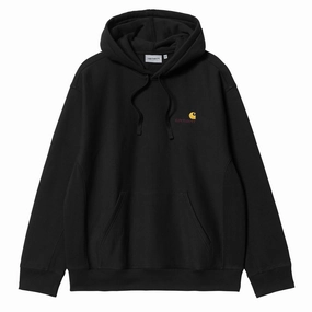 Carhartt WIP Hooded American Script Sweatshirt Black mens long sleeves cheap