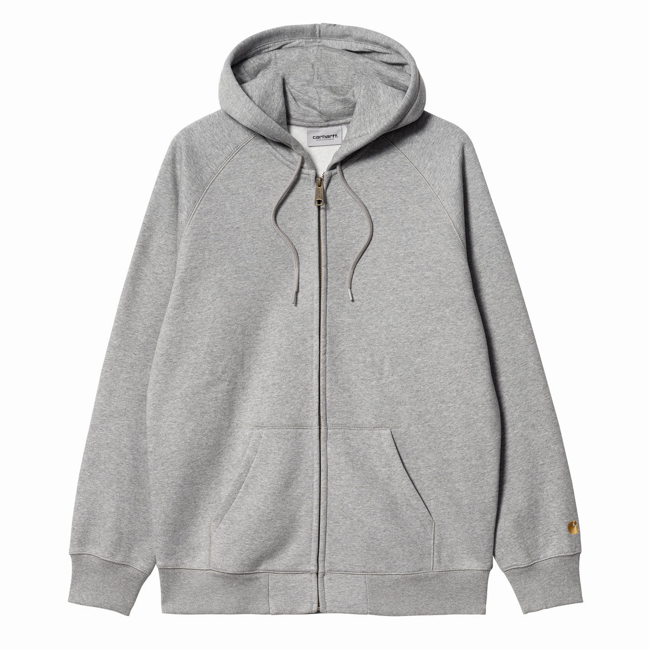 Carhartt WIP Hooded Chase Jacket Grey Heather / Gold mens long sleeves cheap