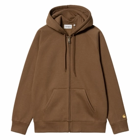 Carhartt WIP Hooded Chase Jacket Tamarind / Gold mens long sleeves cheap