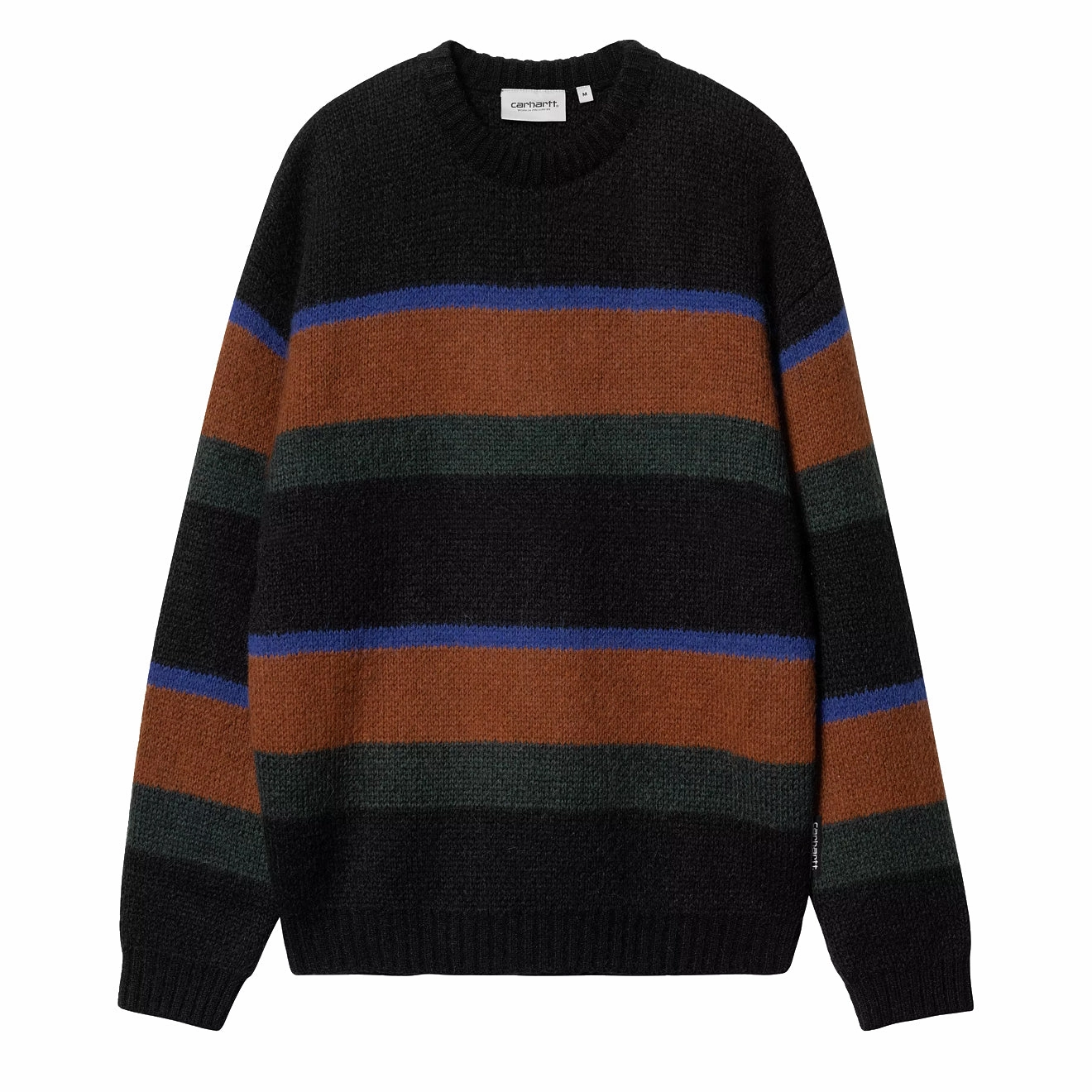 Carhartt WIP Merton Sweater Sundling Stripe Deep H Brown mens sweaters cheap