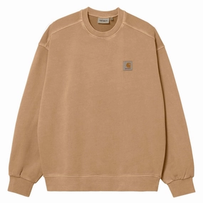 Carhartt WIP Nelson Sweat Dusty H Brown mens long sleeves cheap
