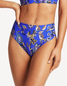 Carnivale High Waist Bikini Pant - Cobalt Swim Womens - one-pieces cheap