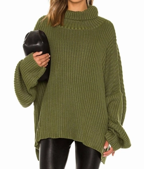 Casey Sweater In Army Green Tops Womens - asymmetrical tops