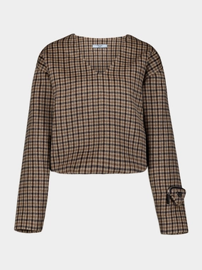 Cashgora Check Blouse Knitwear Womens - women's knitwear cheap