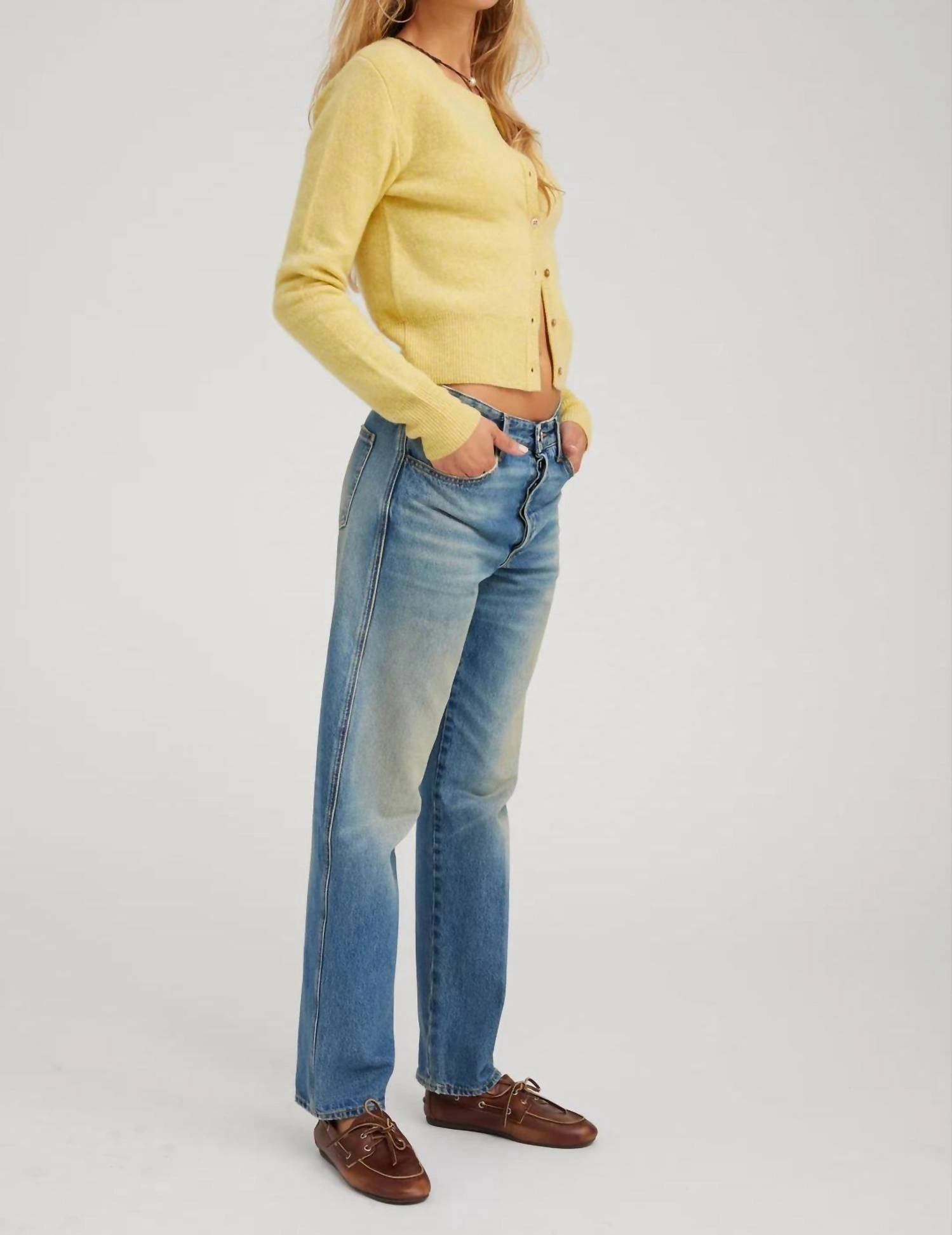 Cashmere Baby Cardigan In Citrus