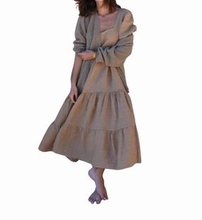 Cashmere Muma Cardigan In Rye Tops Womens - high-neck blouses