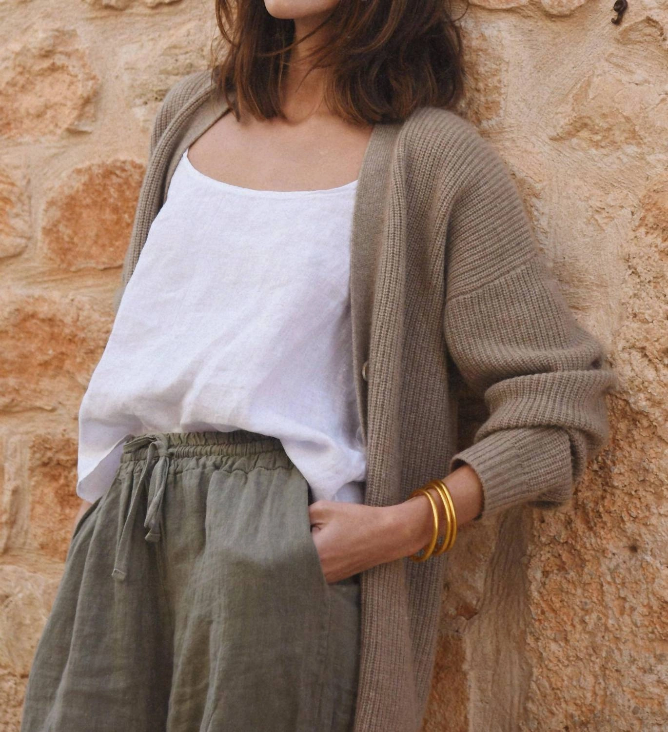 Cashmere Muma Cardigan In Rye