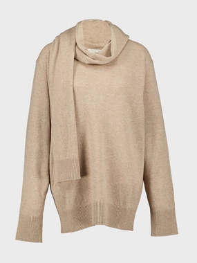 Cashmere Scarf-Detail Sweater Knitwear Womens - women's knitwear cheap