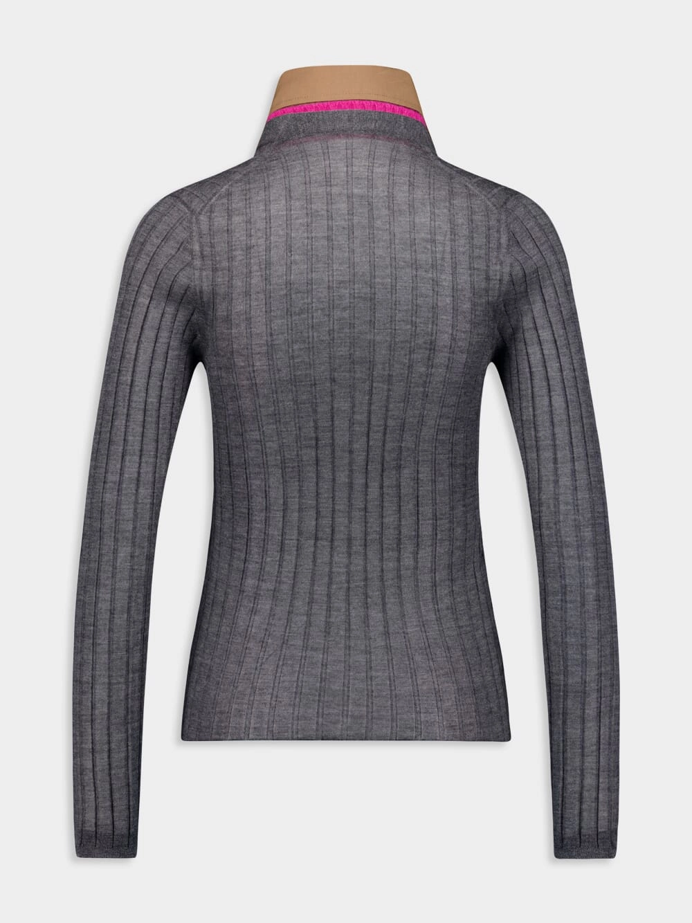 Cashmere-Silk Ribbed Knit Cardigan