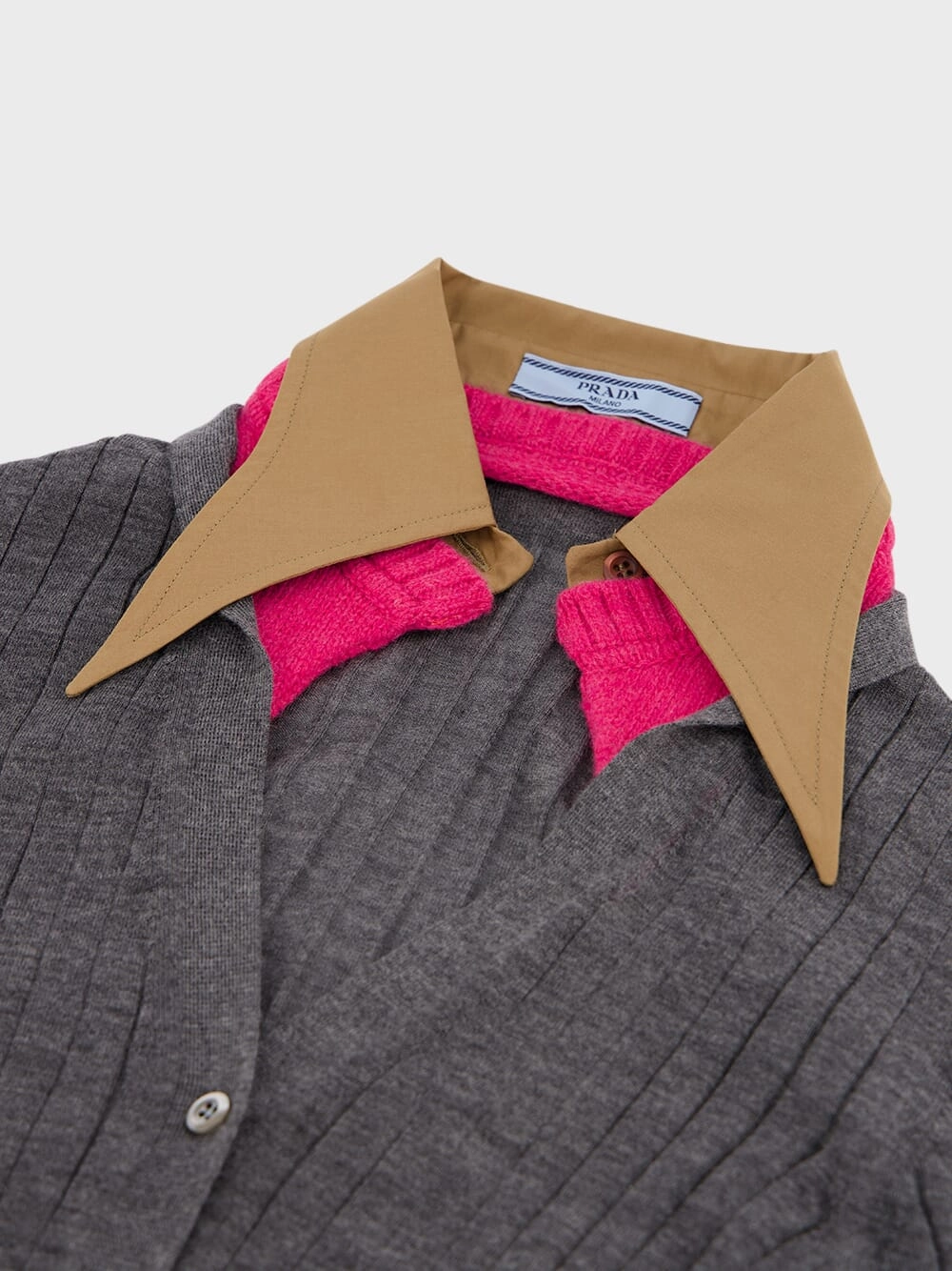 Cashmere-Silk Ribbed Knit Cardigan