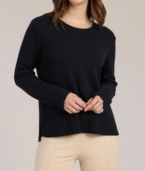 Cashmere Sweater In Navy Tops Womens - bodysuits clearance