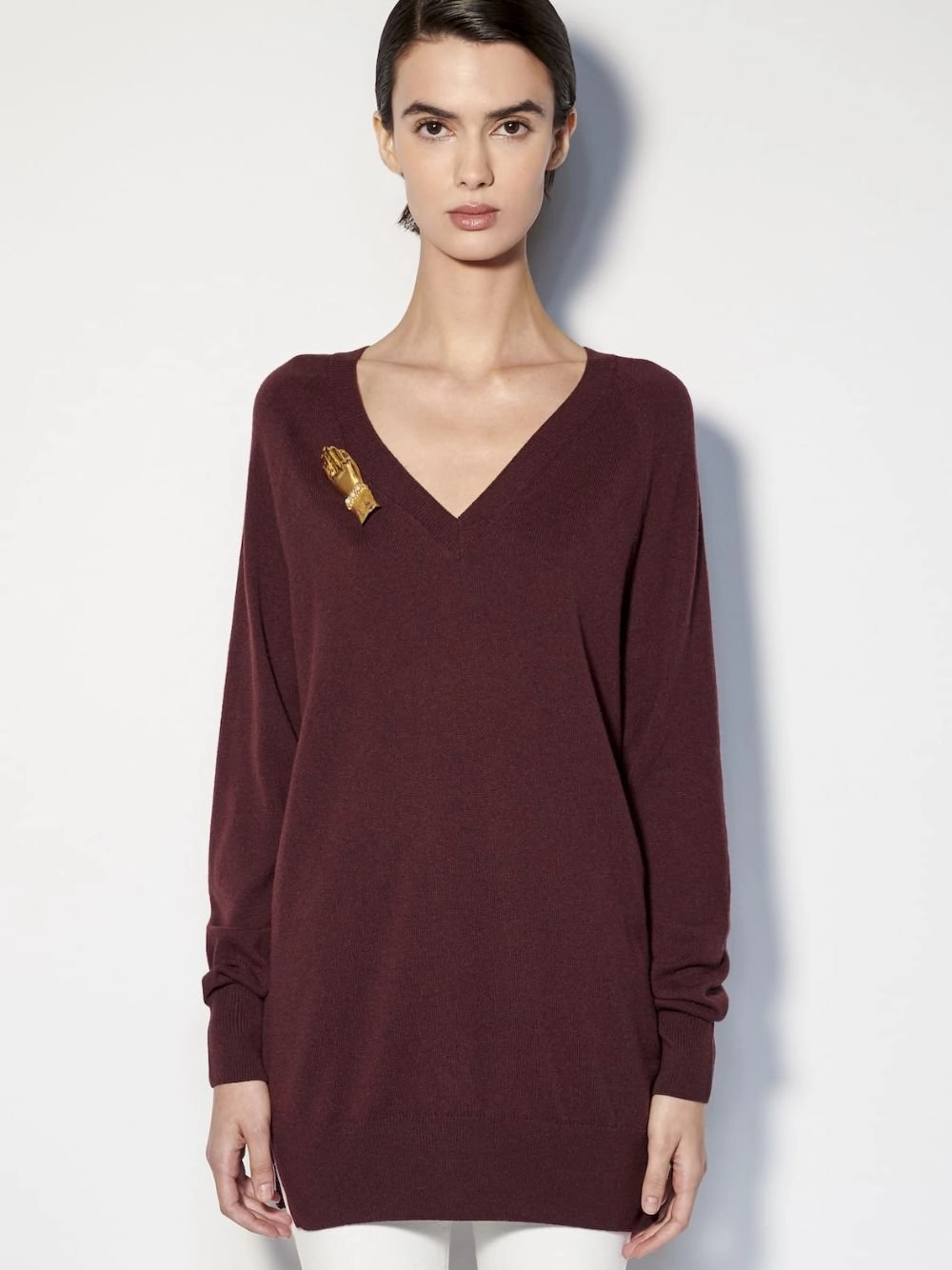 Cashmere V-Neck Long Sweater
