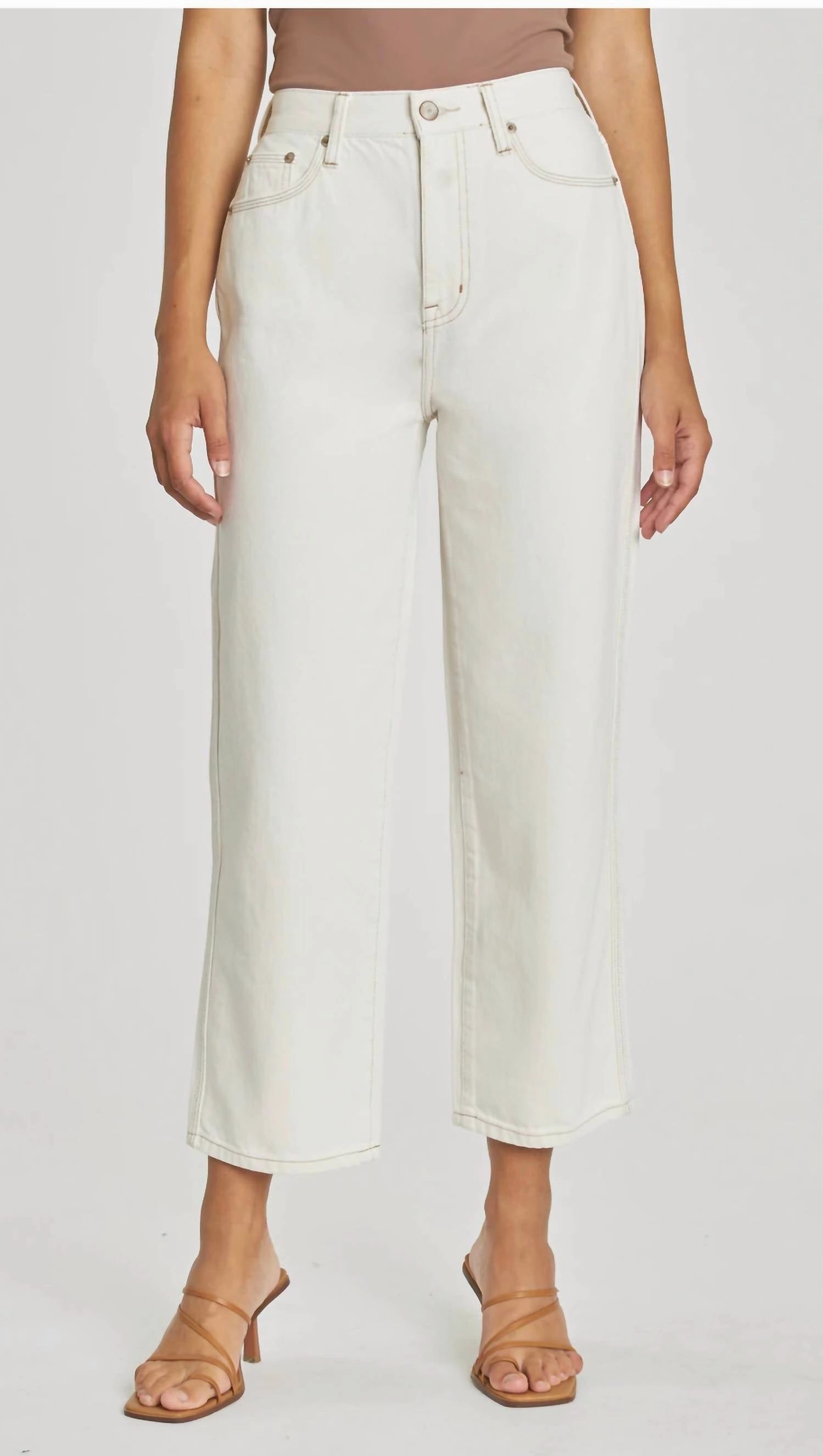 Cassie Crop High Rise Jeans In Adobe womens sweatpants cheap