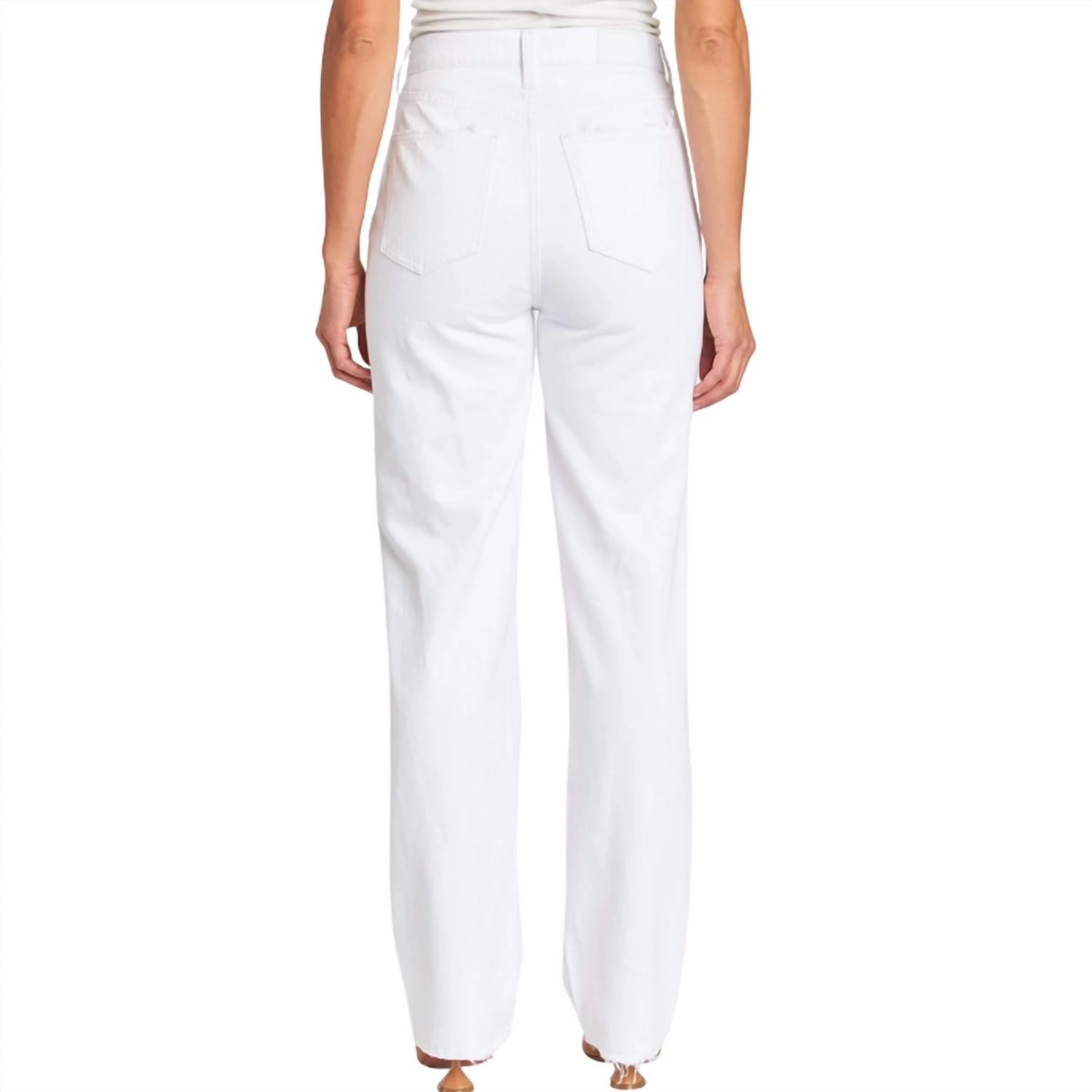 Cassie Super High Rise Straight In Snowfall Distressed