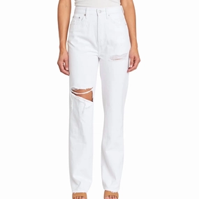 Cassie Super High Rise Straight In Snowfall Distressed womens sweatpants cheap