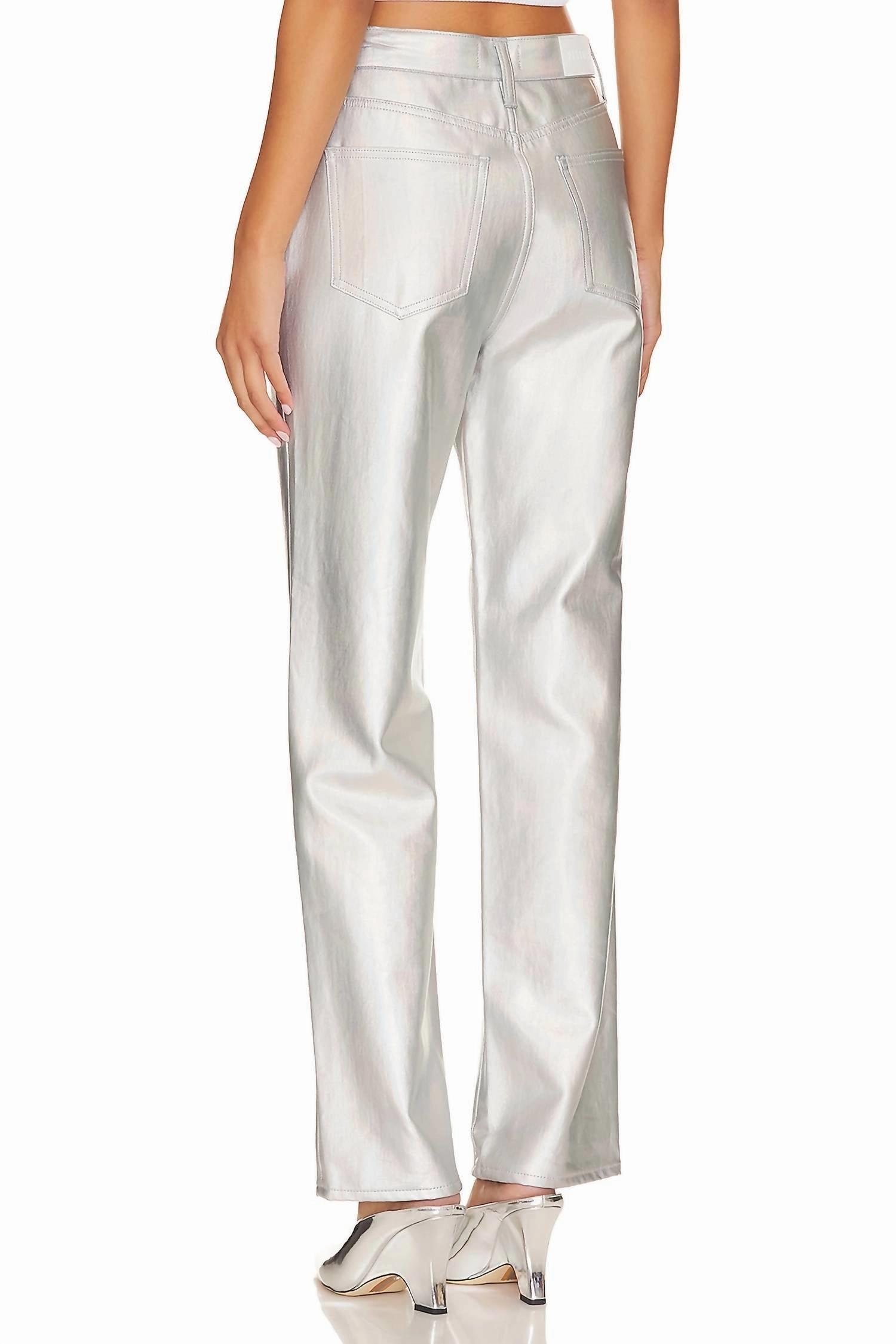 Cassie Super High Rise Straight Jeans In Coated Prism
