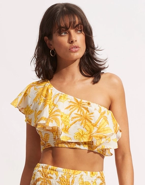 Castaway Shirring Top - Tuscan Sunset Swim Womens - swimwear sale