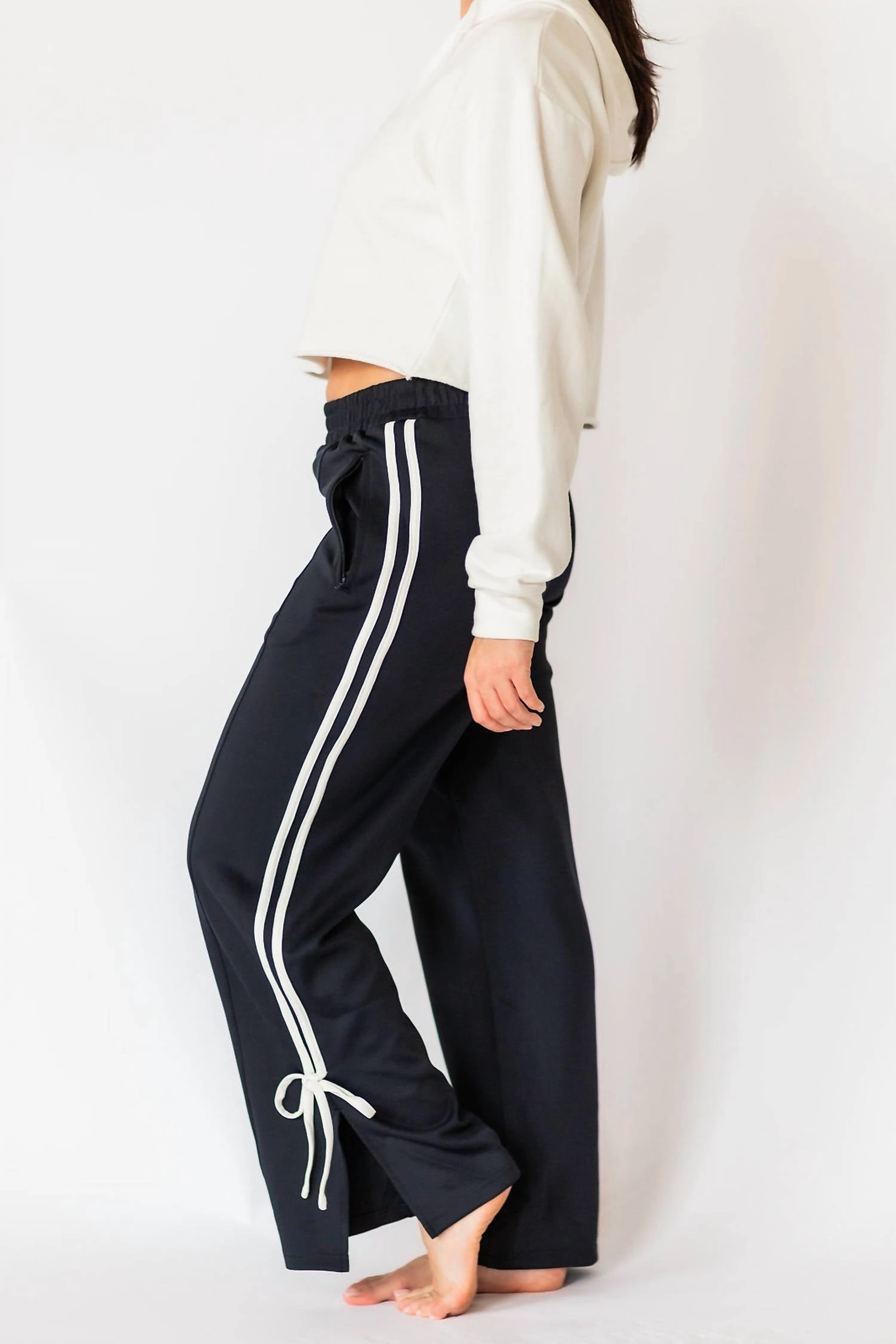 Catalina Bow Detail Track Pants In Black