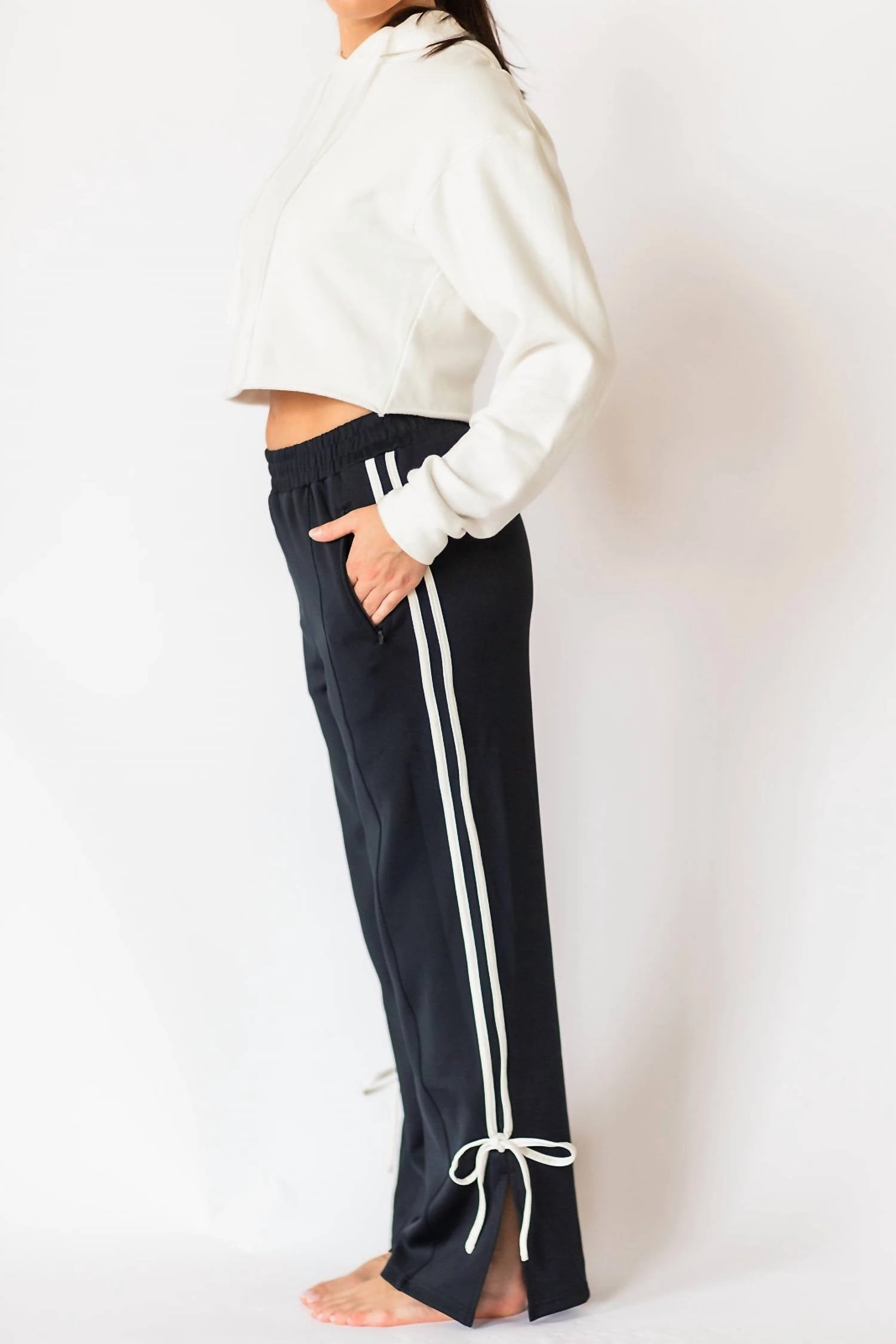 Catalina Bow Detail Track Pants In Black