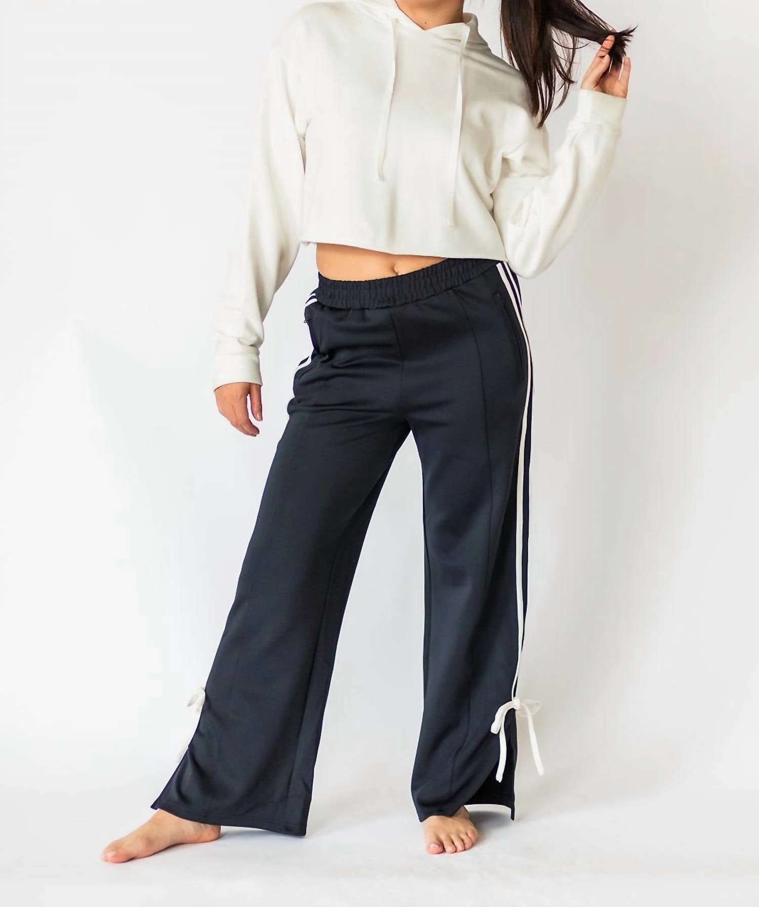 Catalina Bow Detail Track Pants In Black