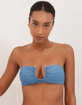 Cave Cora Bandeau Bikini Top - Blue Swim Womens - one-pieces cheap