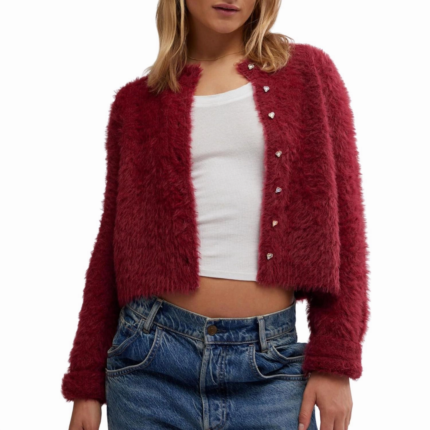 Celeste Cardi In Aged Red Tops Womens - silk tops clearance
