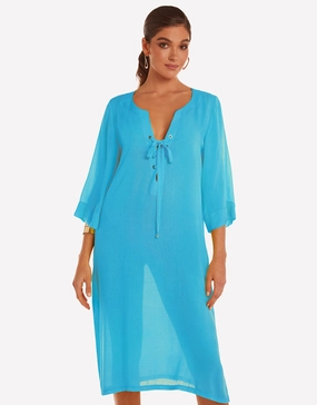 Ceylan Tunic - Turquoise Swim Womens - bikinis clearance