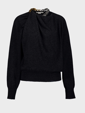 Chain-Detail Wool Jumper Knitwear Womens - women's knitwear cheap