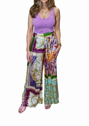 Chain Palazzo Pants In Multi womens trousers outlet