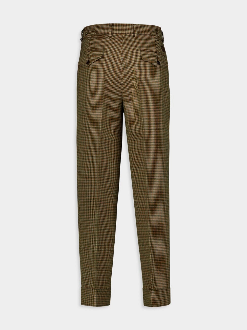 Check-Pattern Wool Trousers