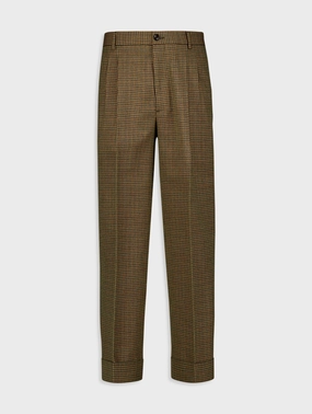 Check-Pattern Wool Trousers Suits Mens - men's suits outlet