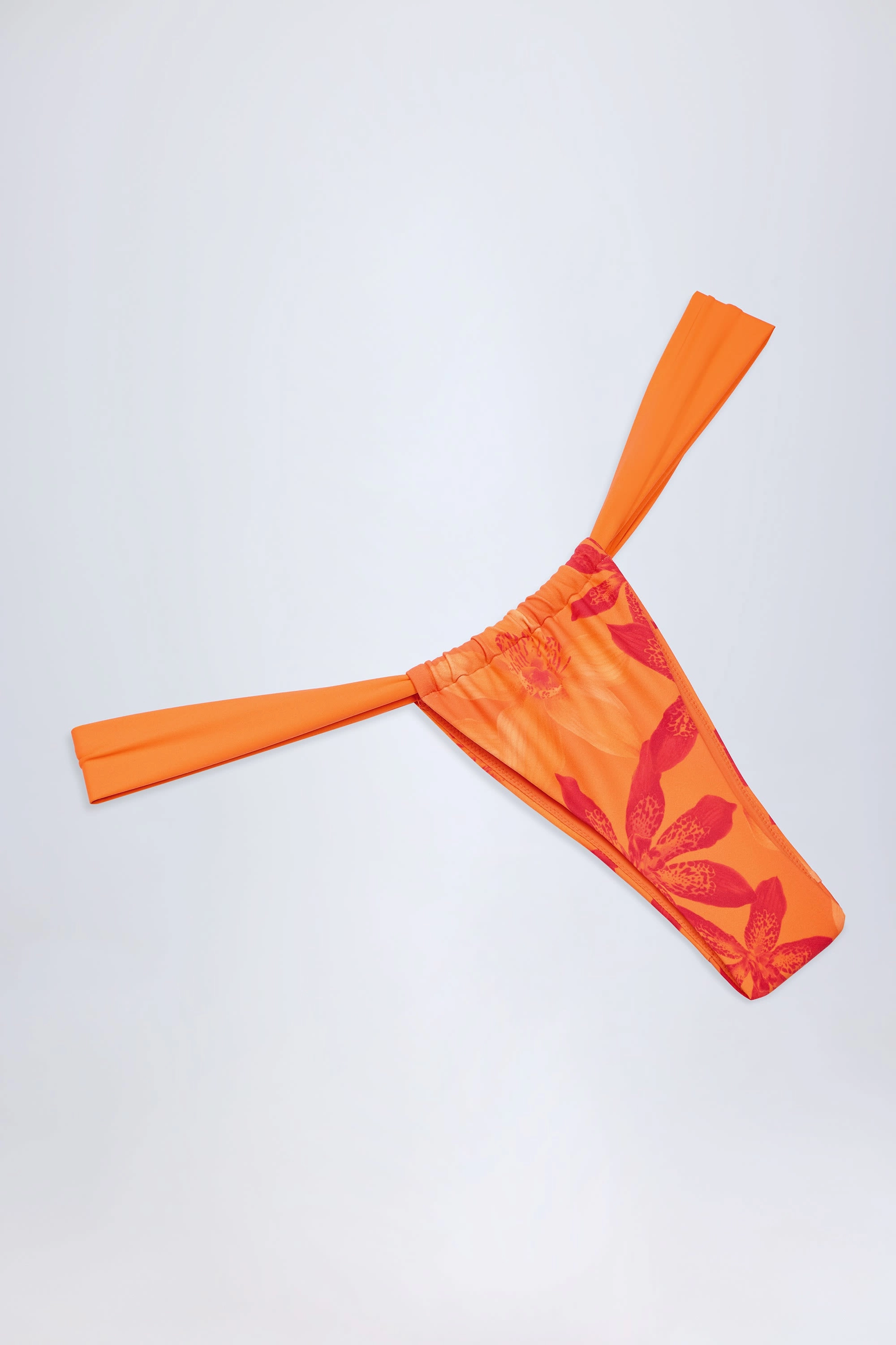 Cheeky Bikini Bottoms in Orange Orchid Print