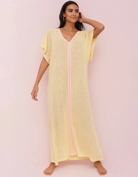 Cheetah Inca Abaya - Soft Lemon Swim Womens - bikinis clearance
