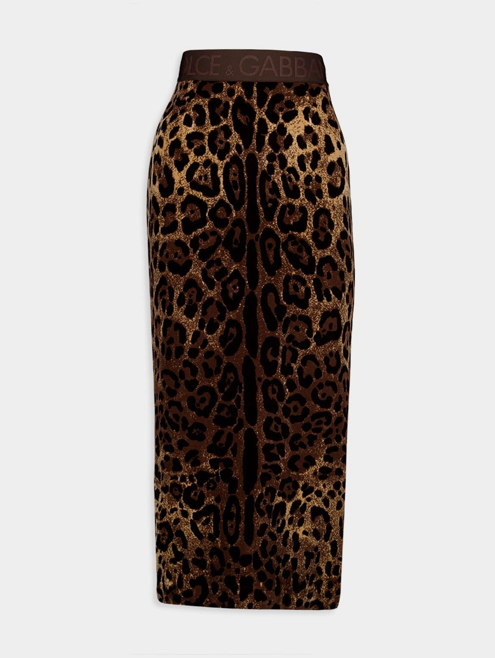 Chenille Leopard-Print Cotton Midi Skirt womens slacks clearance