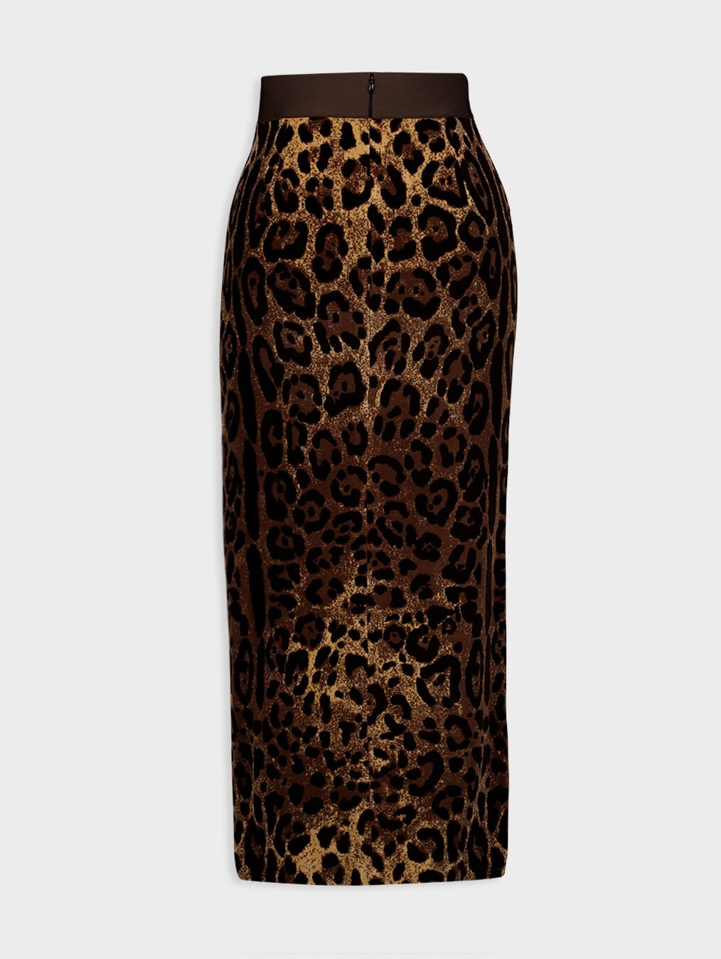 Chenille Leopard-Print Cotton Midi Skirt
