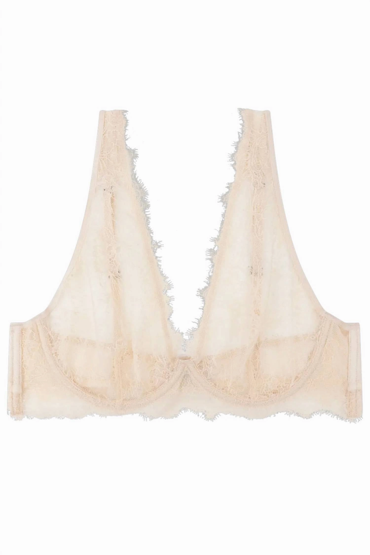 Cher Unpadded Lace Wire Bra In Off White