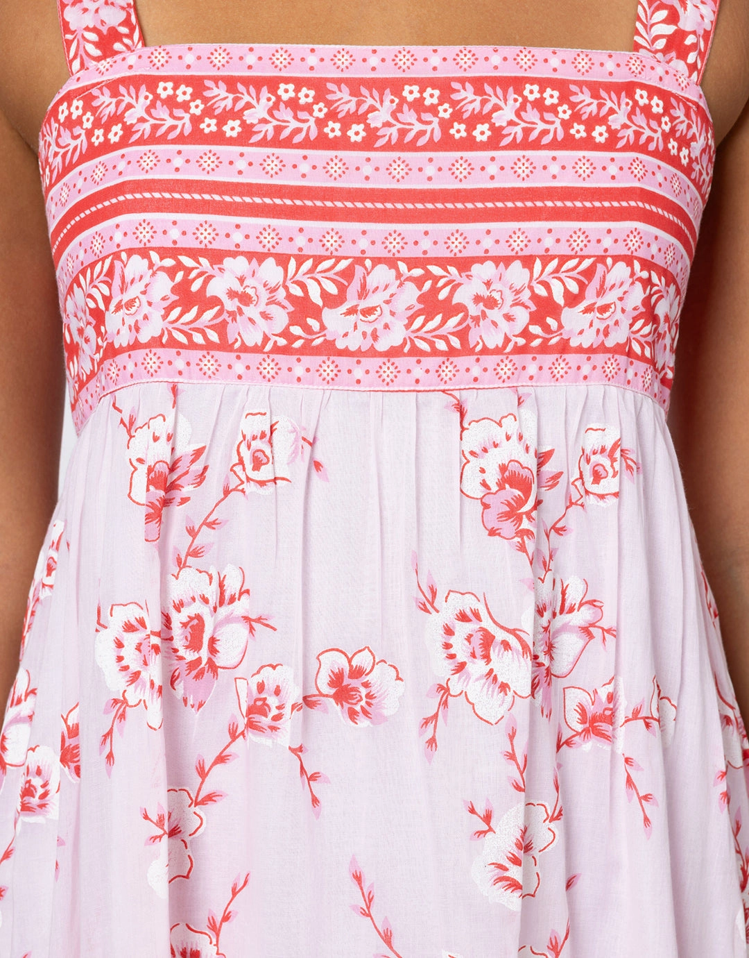 Cherry Blossom Tie Back Dress - Rose and Red