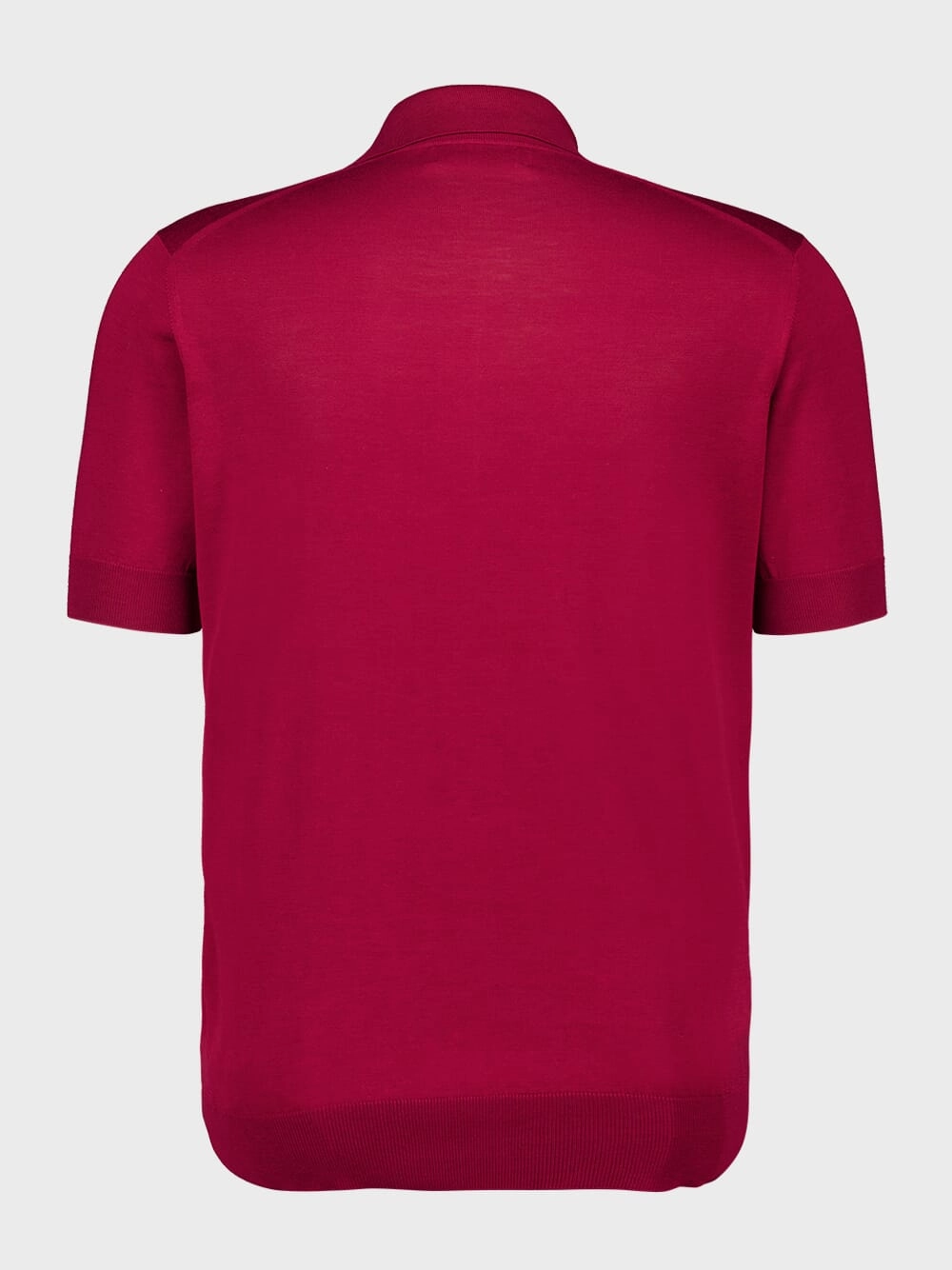 Cherry Red Knitted Polo with Buttoned Neck