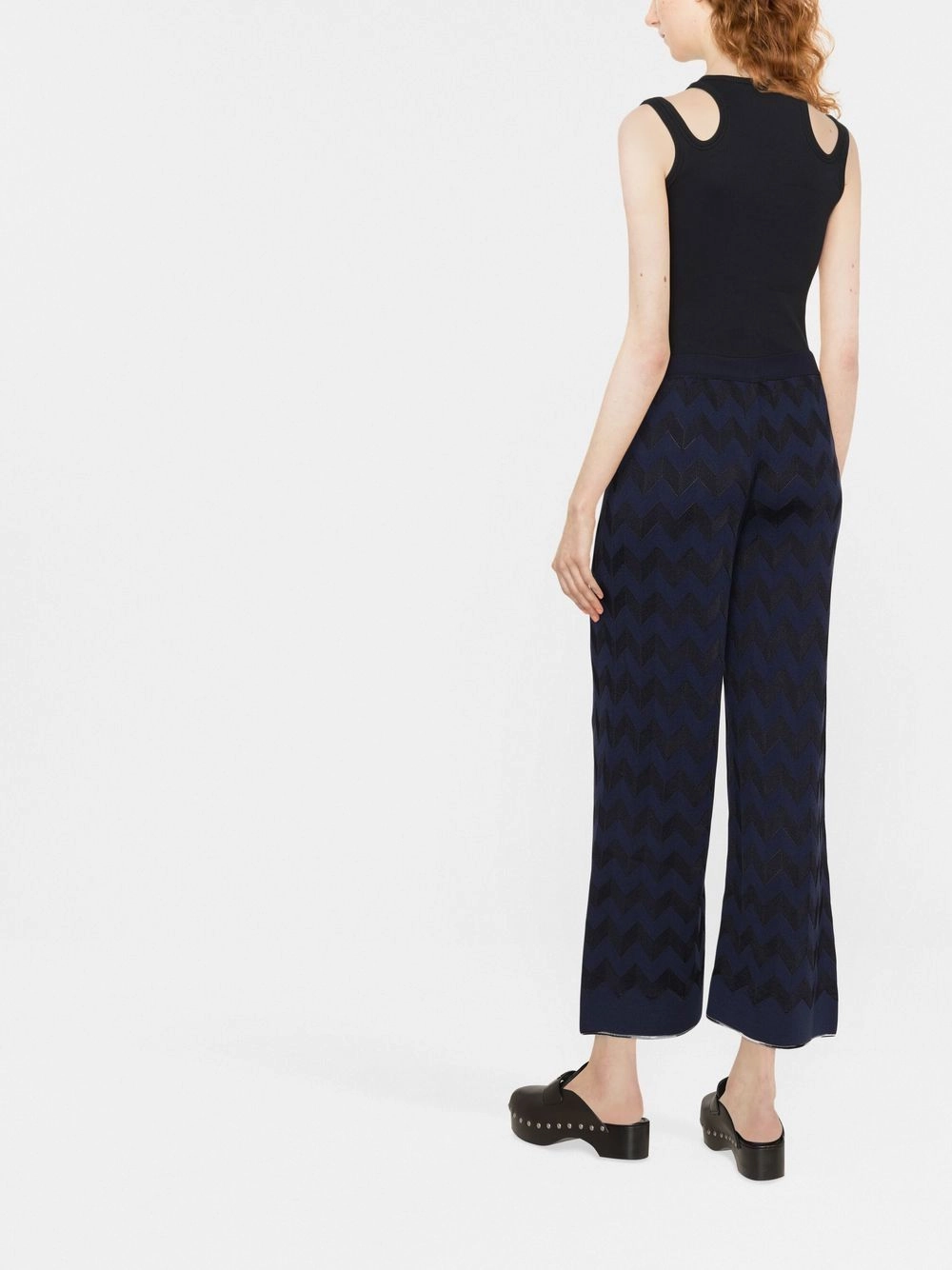 Chevron straight-leg trousers