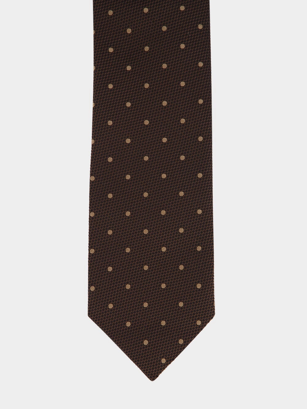 Chocolate Polka Dot Silk Tie