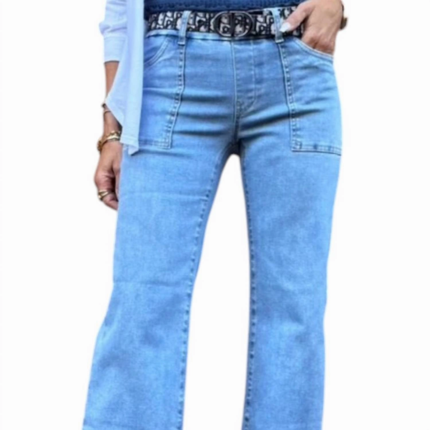 Christine Denim Bootcut Pants In Light Wash