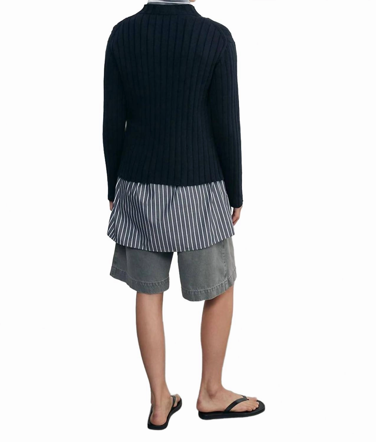 Chunk Cotton Fisherman Sweater In Indigo