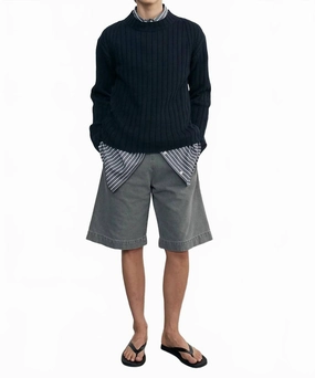 Chunk Cotton Fisherman Sweater In Indigo Tops Womens - button-up blouses