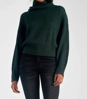 Chunky Bell Sleeve Sweater In Teal Tops Womens - tie-front tops cheap