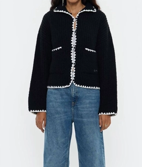 Chunky Crop Shaker Stitch Cardigan In Black Tops Womens - sheer tops clearance
